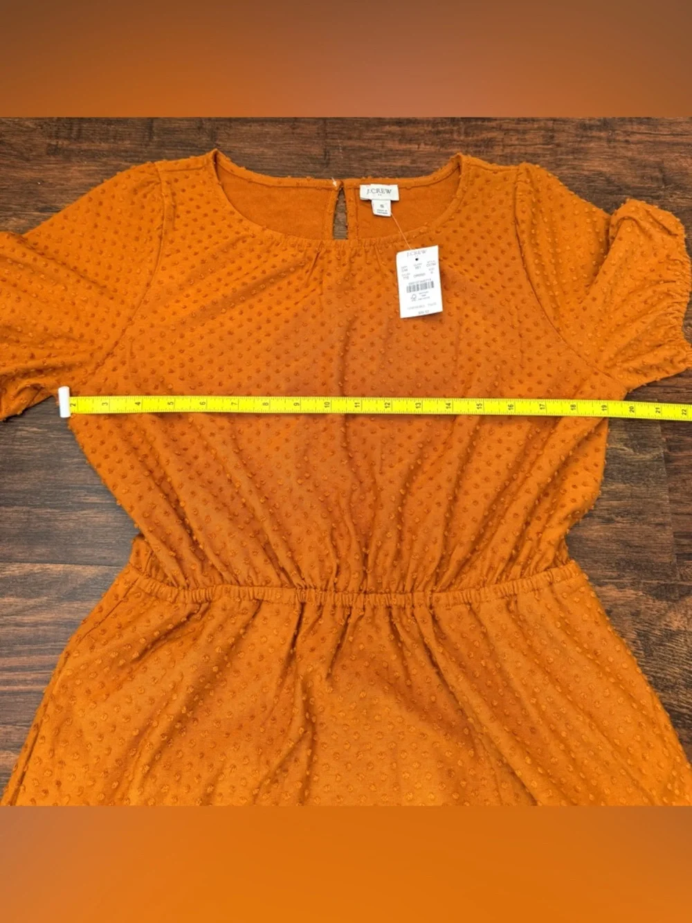 J. Crew Marigold Swiss Dot Dot Short Sleeve Polka Dot Textured Dress Sz S NWT
